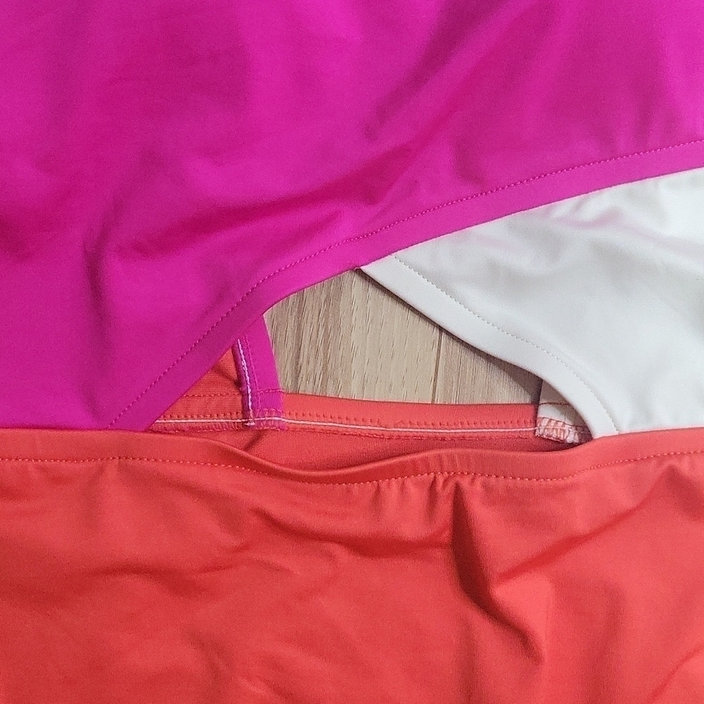 Shade and Shore Pink Colorblock Cut-out Swimsuit - Picture 6 of 12